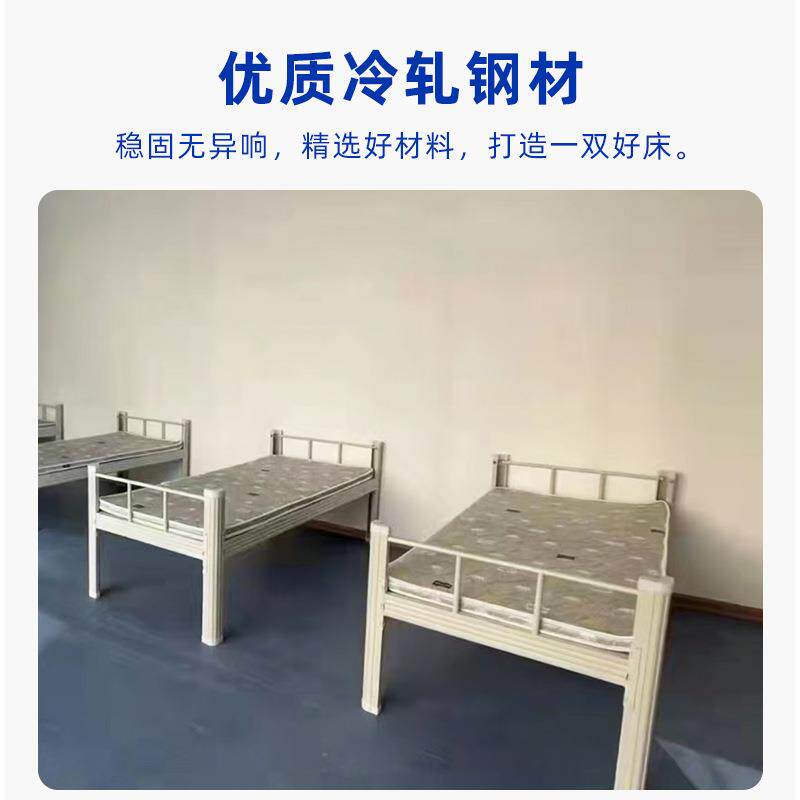 东莞厂家铁艺床出租房单人床带柜子铁床出租屋床硬板铁架床