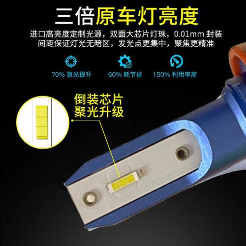 青柠檬黄 光LED前雾灯H8 h9H11h16汽车改装高亮眼LED灯泡