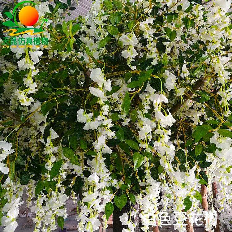 天昆仿真白色豆花树婚庆基地仿真花树室外造景假树厂家直销仿真树
