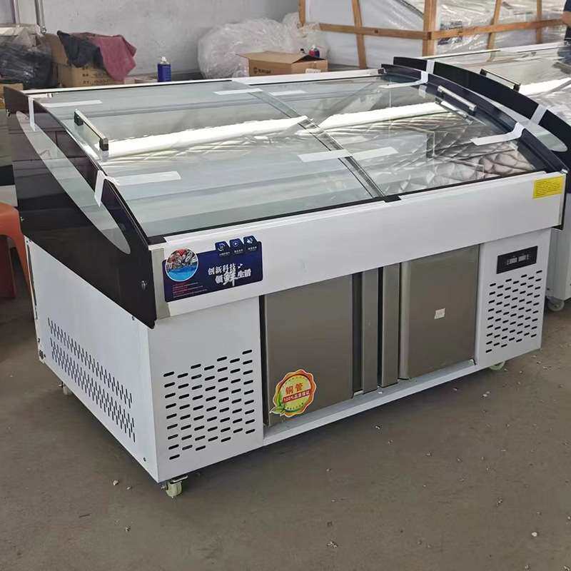 明档阶梯柜展示柜商用冰柜串串烧烤海鲜烤肉水果火锅点菜柜保鲜柜