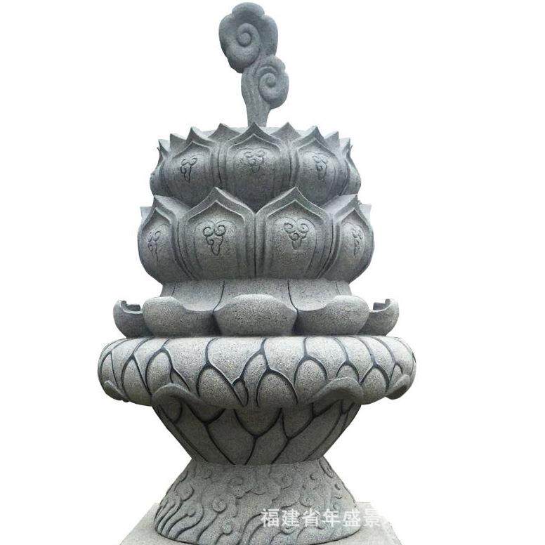 石雕莲花雕塑 寺院石材吉祥八宝 福建雕刻工艺