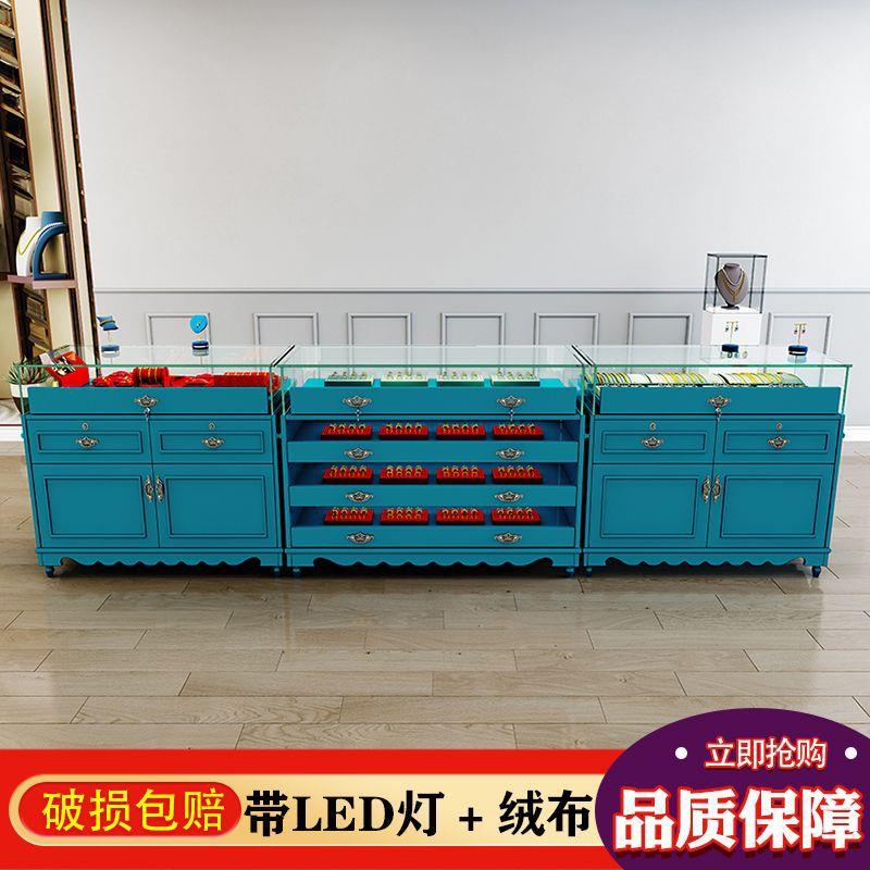 珠宝展示柜落地多功能柜台玻璃展柜首饰品柜陈列柜中岛柜欧式透明
