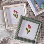 欧式 相框素描剪纸拼图画框 复古咖啡色正方形寸寸寸美式