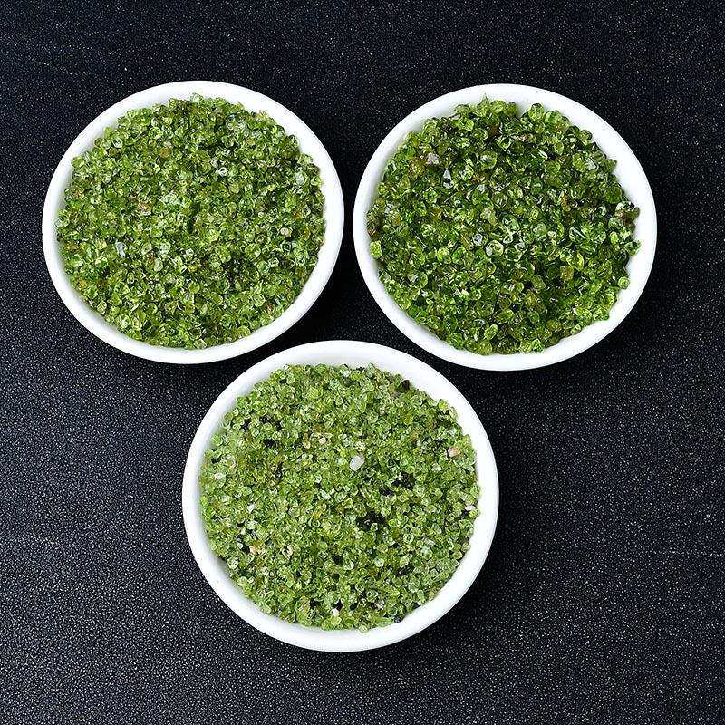 天然橄榄石碎石 鱼缸花盆装饰用品 小石子水晶碎石