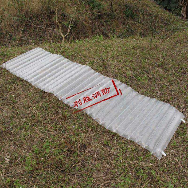 蓝色应急充气床垫野外露营垫条形波动便捷式救灾气柱型充气垫