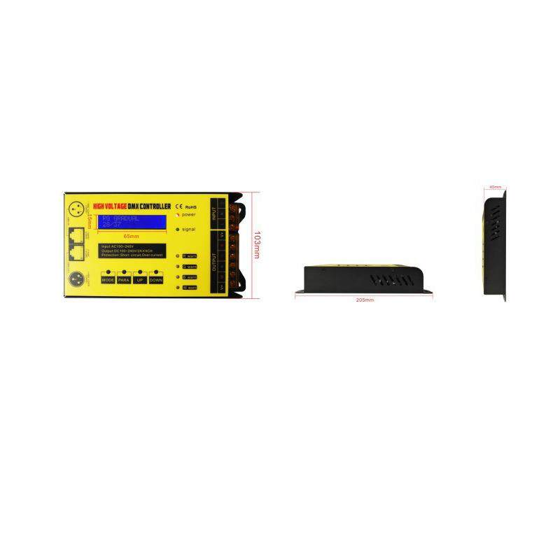 厂家直销 带LCD显示智能照明DMX512控制器 LED高压RGB灯带控制器
