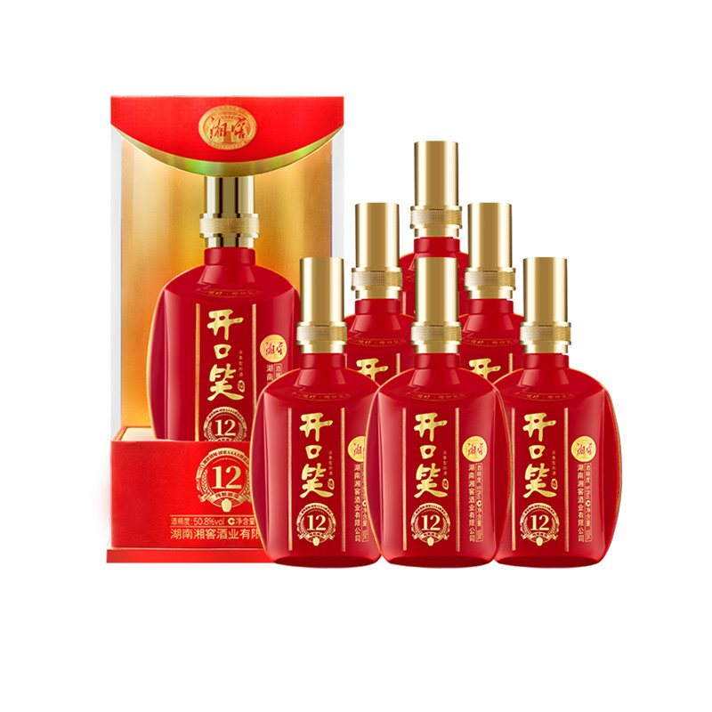开口笑酒陈酿12大喜浓香型50.8度白酒500mL*6瓶整箱宴席用酒正品