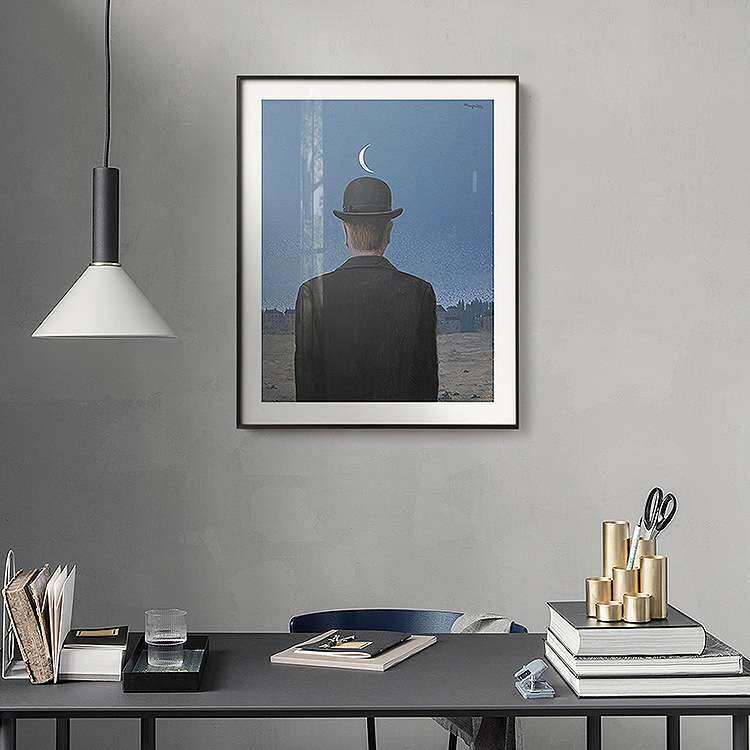勒内.马格里特 超现实主义装饰画照片墙组合挂画客厅书房玄关壁画