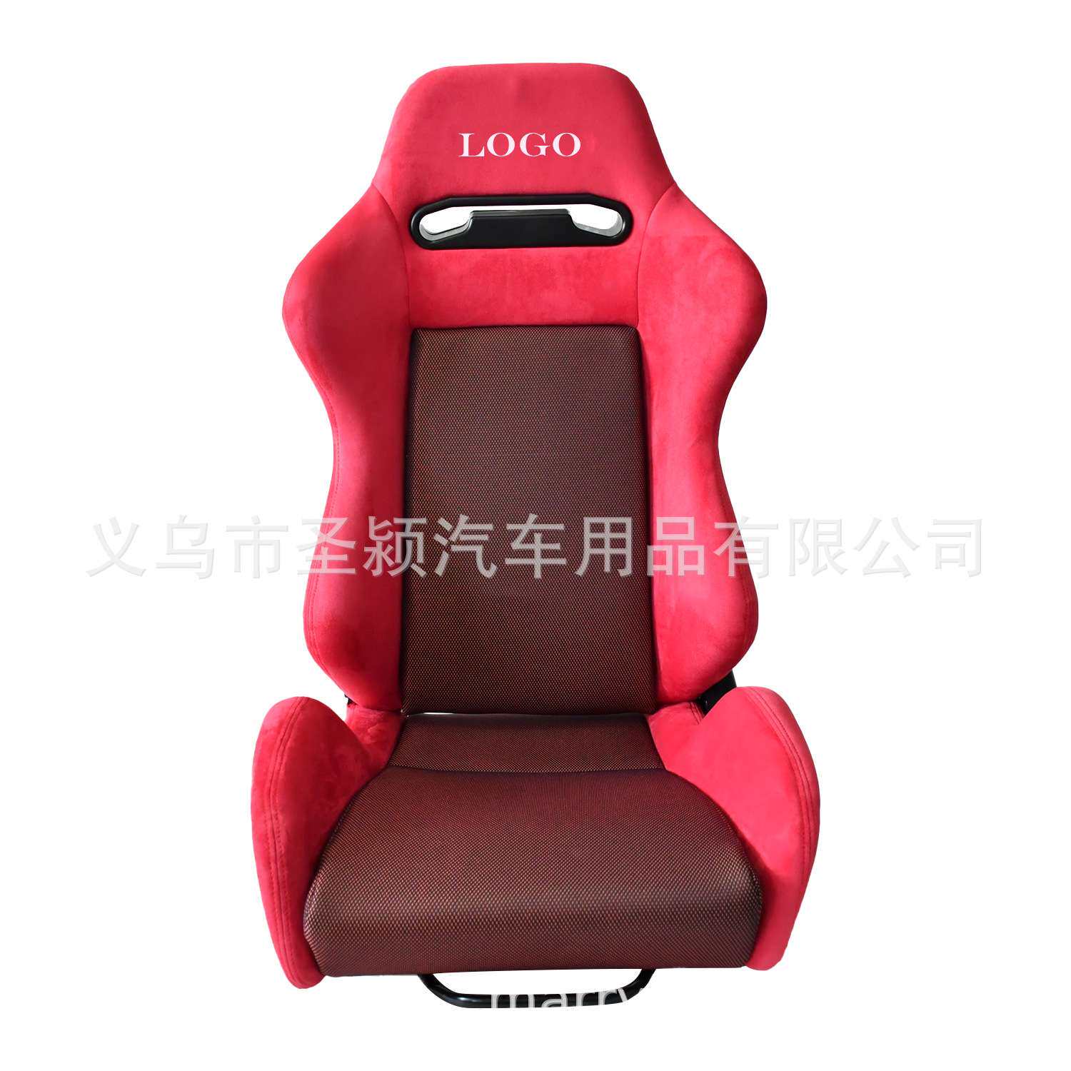 赛车专用可刺绣双滑座椅 玻璃钢骨架可调 耐磨绒皮面
