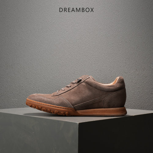 DREAMBOX钧博石洗马皮复古时尚休闲鞋2026夏季新款透气舒适德训鞋