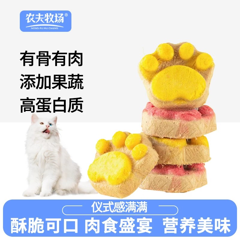 冻干猫爪饼猫咪狗狗零食鸡肉三文鱼冻干可爱宠物零食火龙果蔬冻干