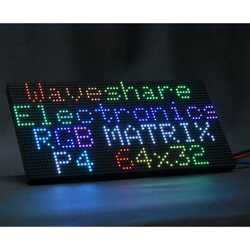 RGB全彩LED点阵4mm间距显示屏64×32亮度可调 板载2048个RGB LED
