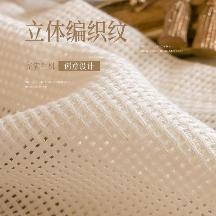 日式流苏纱帘透光不透人棉麻窗帘短款半帘遮阳飘窗隔断门帘免打孔图片