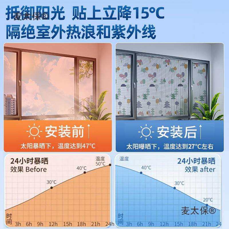 窗户防晒隔热膜家用窗户反光板玻璃膜贴纸磁吸遮光帘挡板遮麦太保