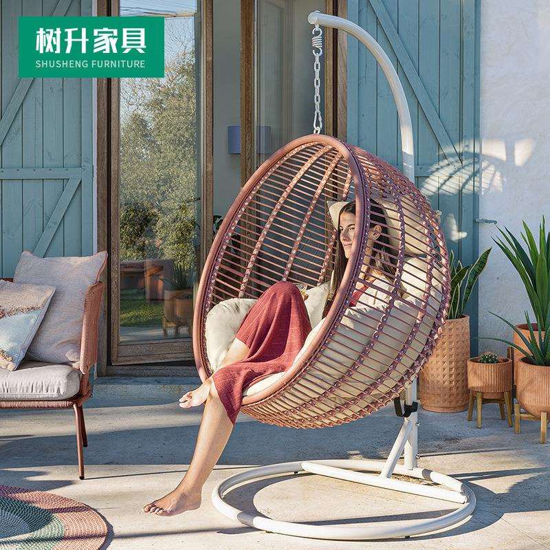 户外藤编吊椅阳台吊篮藤椅室外室内网红庭院秋千椅鸟巢摇篮椅绳编