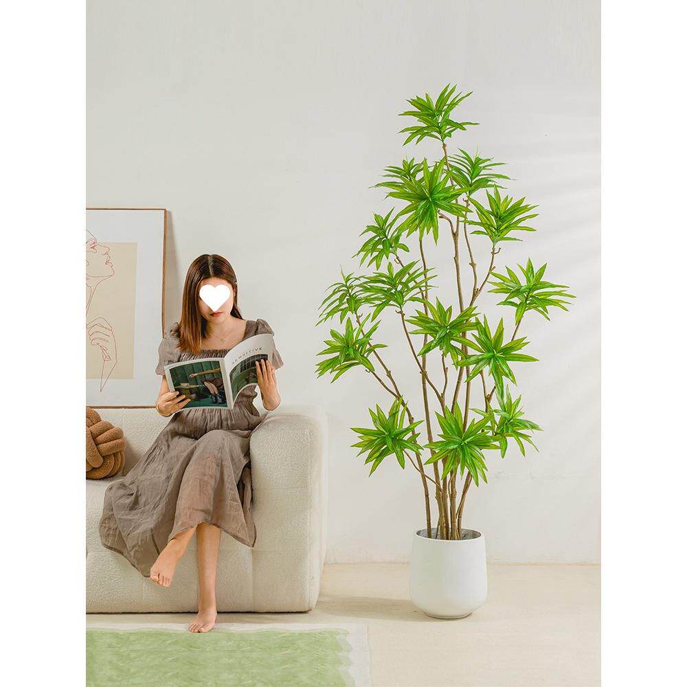 花百合竹轻奢绿植仿生植物客厅电视柜落地装饰假盆栽摆件
