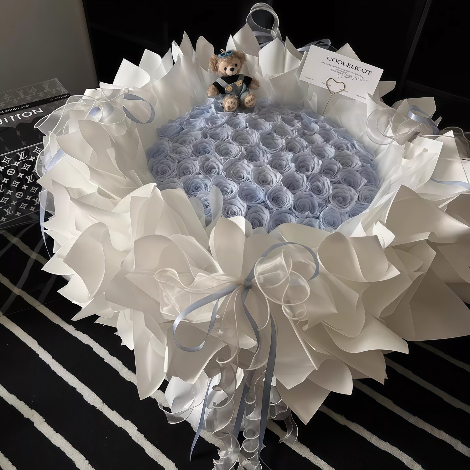 永生香皂花高级感碎冰蓝玫瑰花束送爸爸男朋友爱人纪念日生日礼物