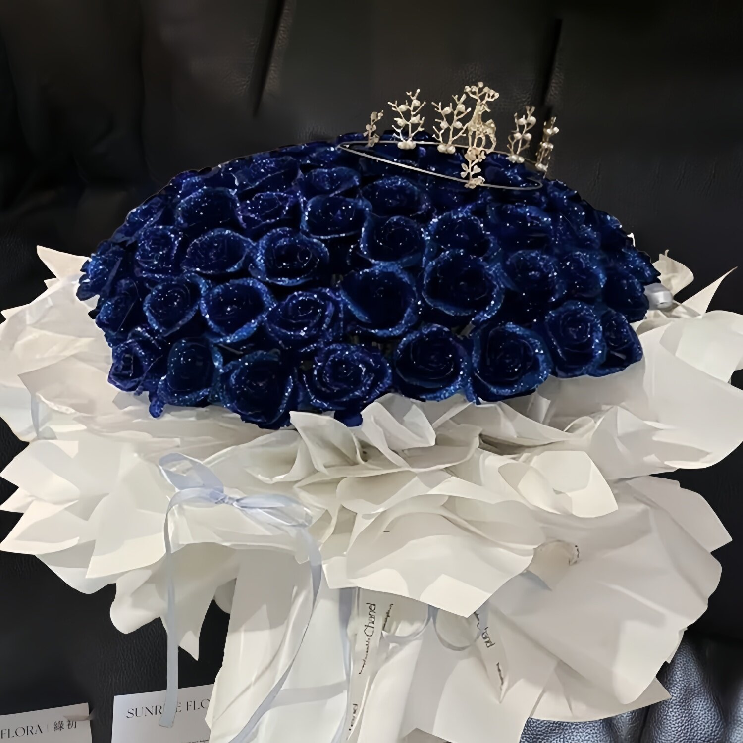 蓝色妖姬玫瑰花束（仿真花）送老婆女朋友情人节表白生日礼物