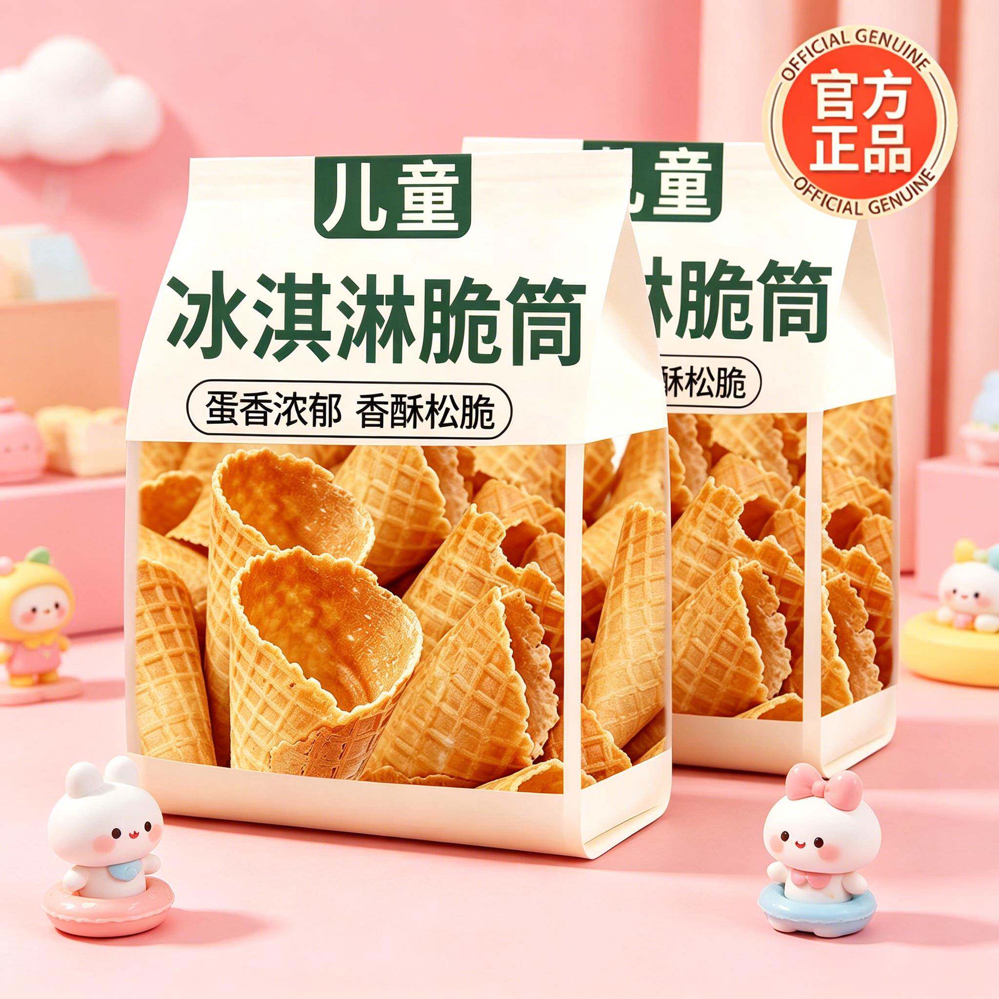 央妈推荐！冰淇淋筒甜筒脆皮筒蛋卷热奶宝脆筒芝麻原味安心无添加