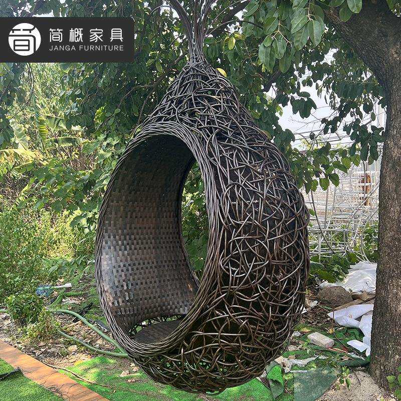 户外圆形吊篮度假村旅游景区吊椅民宿酒店网红鸟巢庭院小区秋千