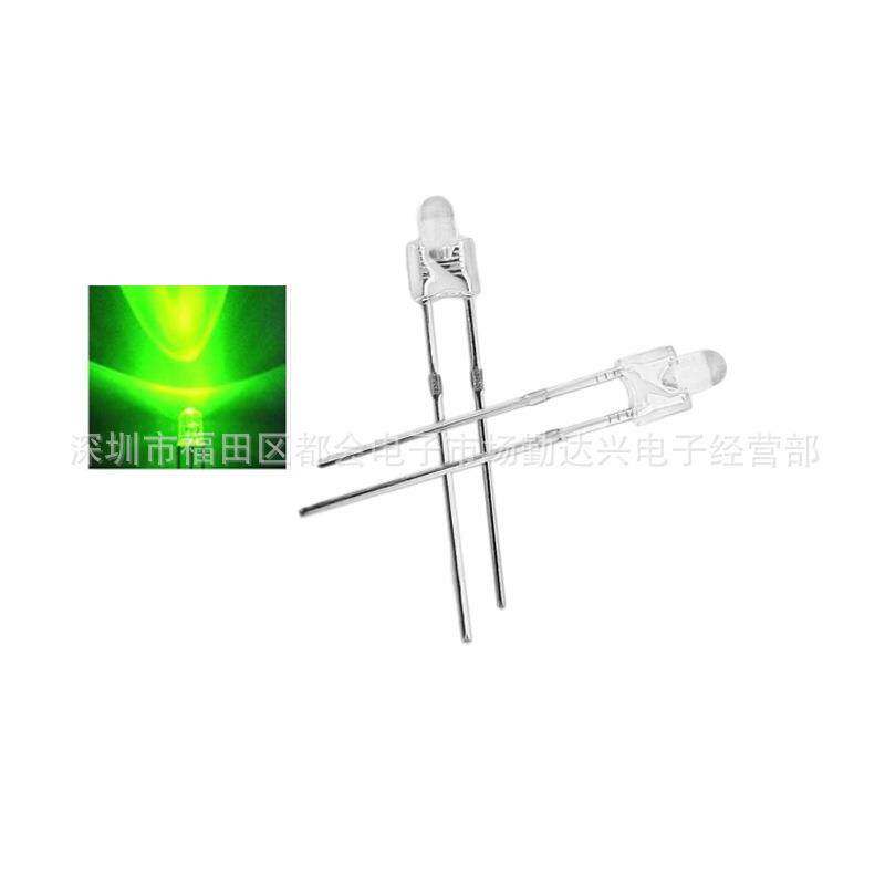 F2白发翠绿 高亮指示灯 2MM奶嘴型绿灯 2mm led 绿光灯珠发光管