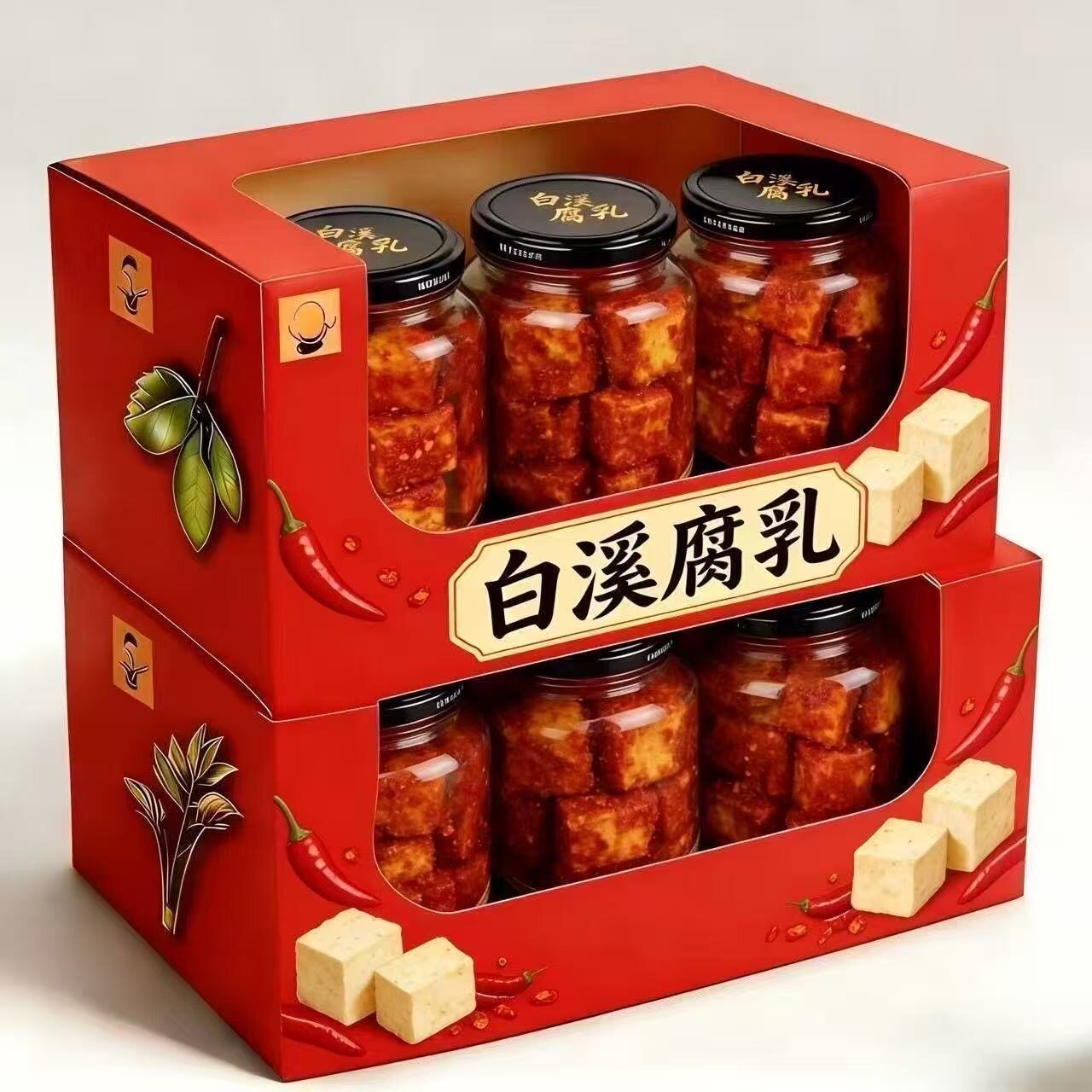 湖南白溪香辣豆腐乳新化农家手工自制香辣无油霉豆腐特辣下饭正宗
