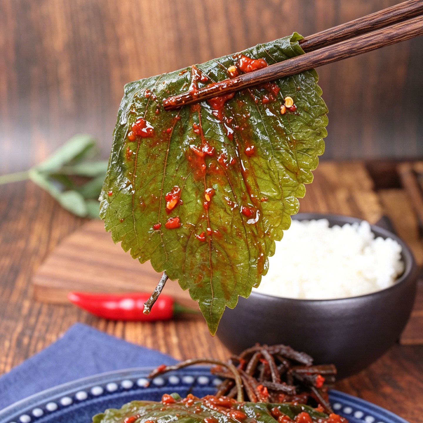 朝小延拌苏子叶延边朝鲜族鲜拌苏子叶韩式紫苏叶泡菜东北咸菜酱菜