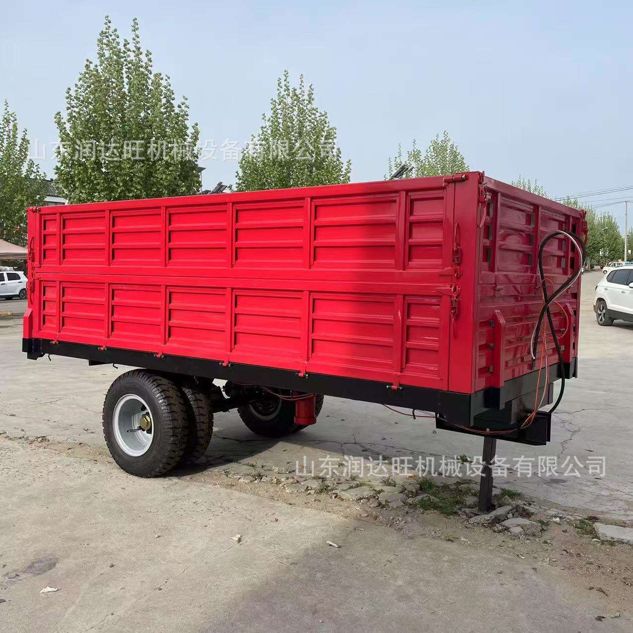 10吨 厂家生产拖斗拖车 带气刹液压自卸四轮拖拉机斗自卸翻斗