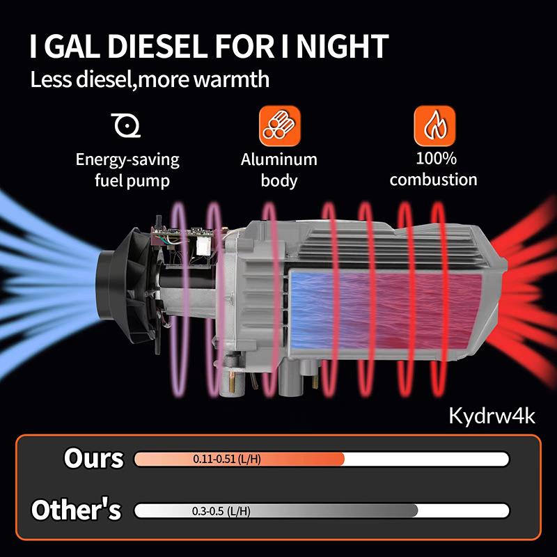 12V8KW柴油驻车加热器房车24V货车水暖空暖一体机发动机水箱预