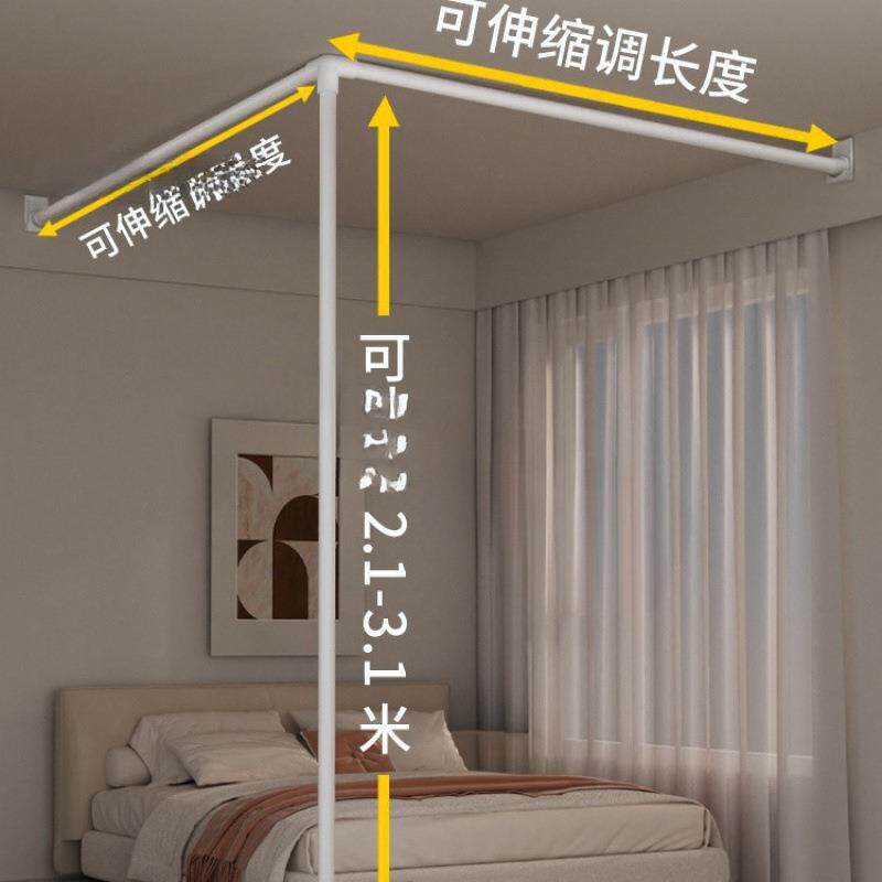 门帘隔断帘子院租房窗帘卧室房间u型L宿舍玄关免打孔床位布帘