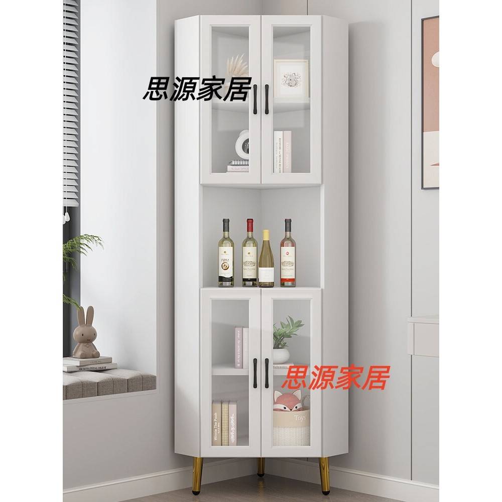 实木生态板玻璃门客厅三角柜转角柜卧室墙角柜餐厅角落柜书柜酒柜
