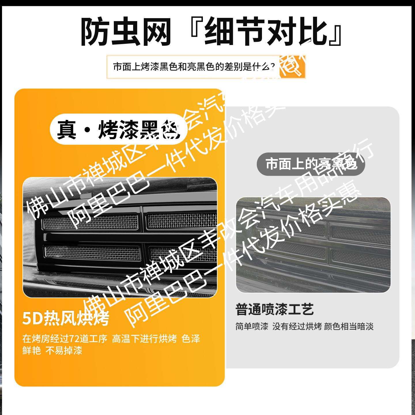 适用红旗H5 一体焊接汽车防虫网前脸中网专用改装装饰条配件图片