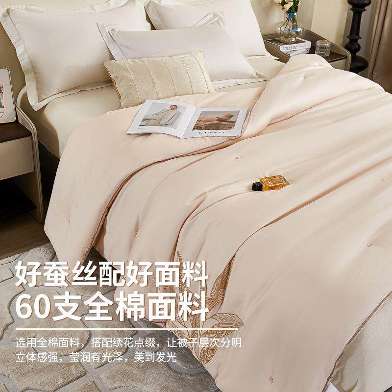 高级蚕丝被60支被子冬季厚款冬被子秋冬蚕丝被100桑蚕丝绣花被芯