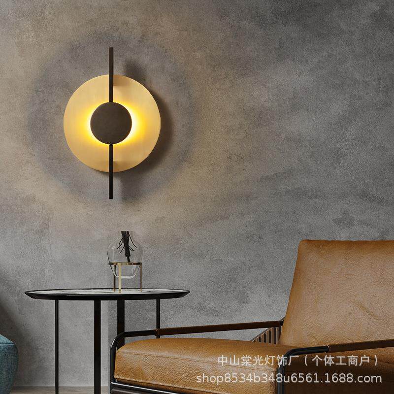 后现代轻奢全铜设计师壁灯个性创意北欧现代简约客厅走廊酒店工程