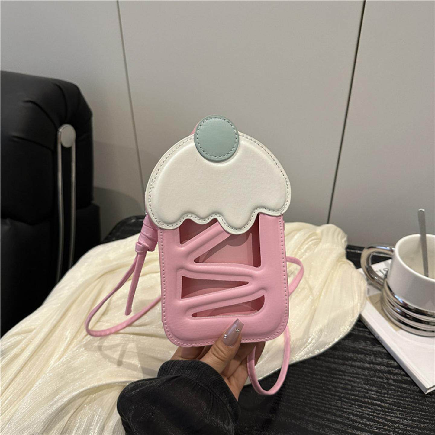 韩版时尚手机包创意设计镂空女士小包包甜美可爱樱桃蛋糕斜挎包女