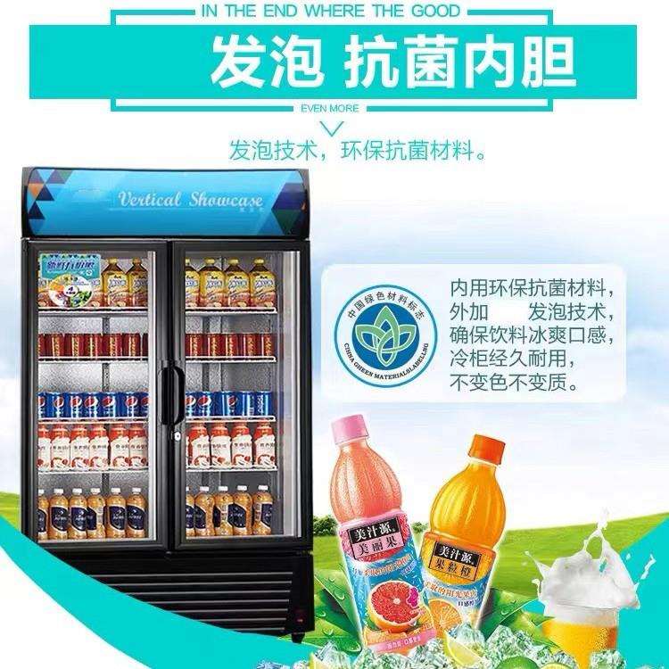 饮料展示柜冷藏保鲜展示柜立式冰柜商用冰箱便利店双门冷饮展示柜