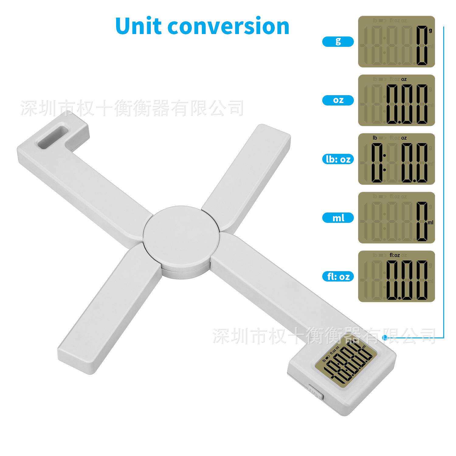 外贸新款 折叠式厨房秤 跨境创意产品 便携式厨房电子称5kg 质保