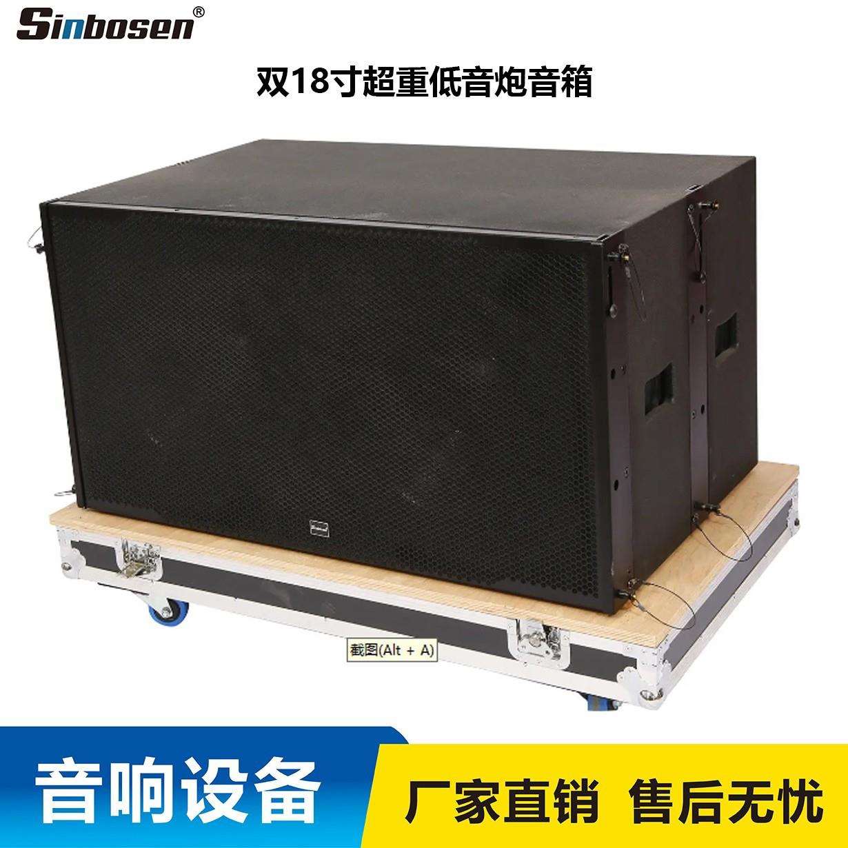 1200W额定功率俱乐部户外舞台DJ双18寸超重低音扬器专业音频音箱