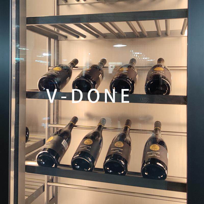 恒温红酒酒柜不锈钢餐厅酒柜别墅多层酒窖工厂整体电镀红商用酒柜