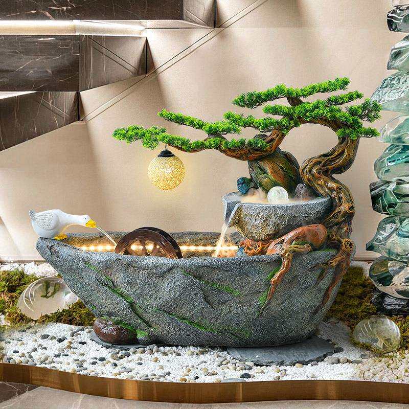 庭院落地假山流水喷泉摆件阳台花园循环水景观装饰品户外鱼池造景