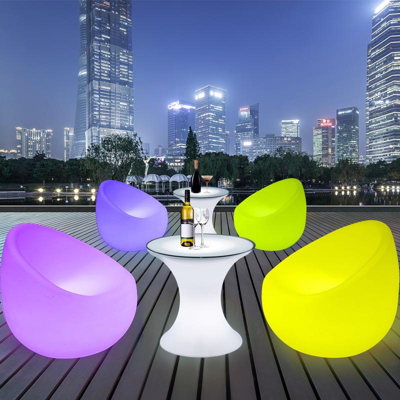户外阳台小桌椅酒吧清吧圆桌椅网红发光休闲桌椅套装组合活动氛围