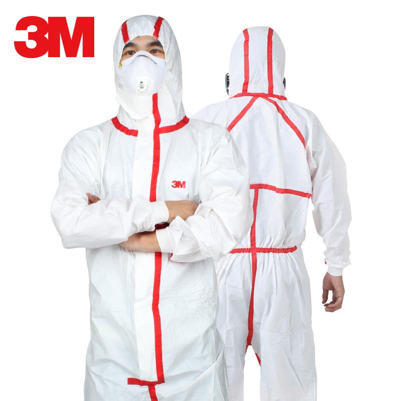 3M4565防护服白色连体制防尘防化防液体飞溅防静电防放射性颗粒物