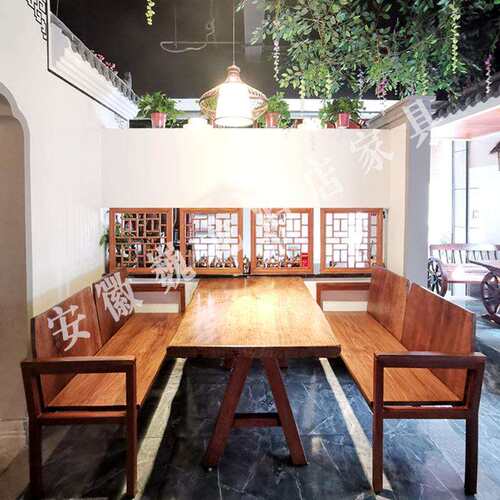 中国风古典中式实木方桌 饭店餐厅桌椅组合 家用箱框结构方桌椅