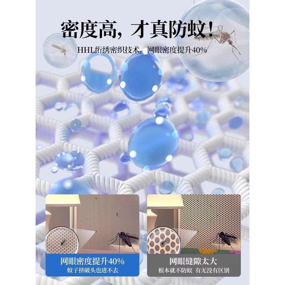 防摔蚊帐单帐纱不带支架家用卧室1.8米x2.0米婴儿防止掉床蚊帐1.5