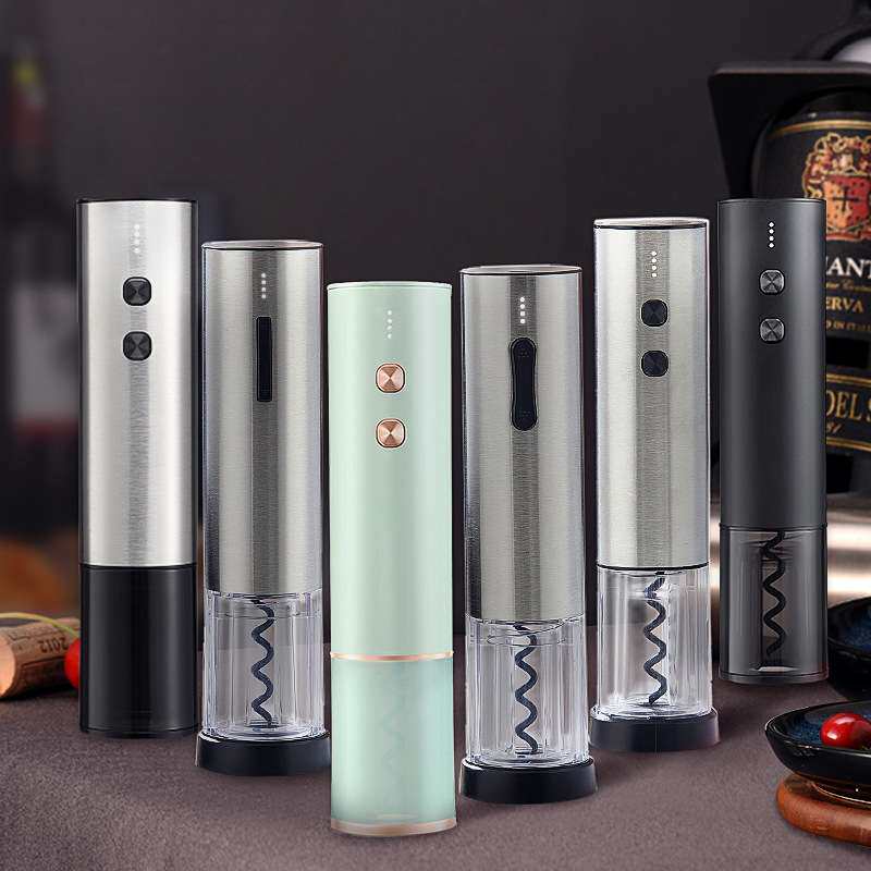 亚马逊爆款电动红酒开瓶器哑光迷你开瓶器起子创意电动开酒工具