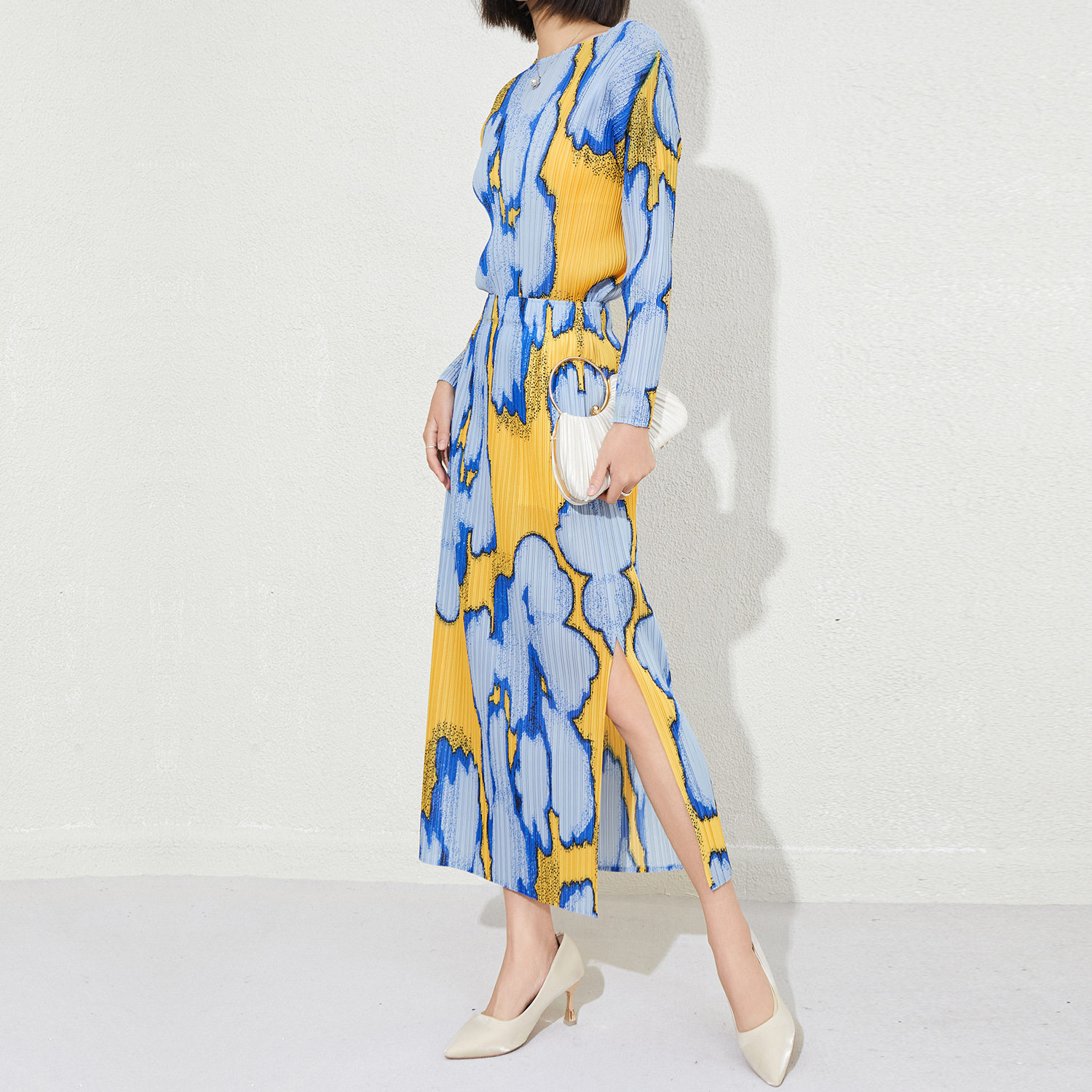 三宅法式高级感气质上衣裙子褶皱套装两件套女春夏新大码女装秋季