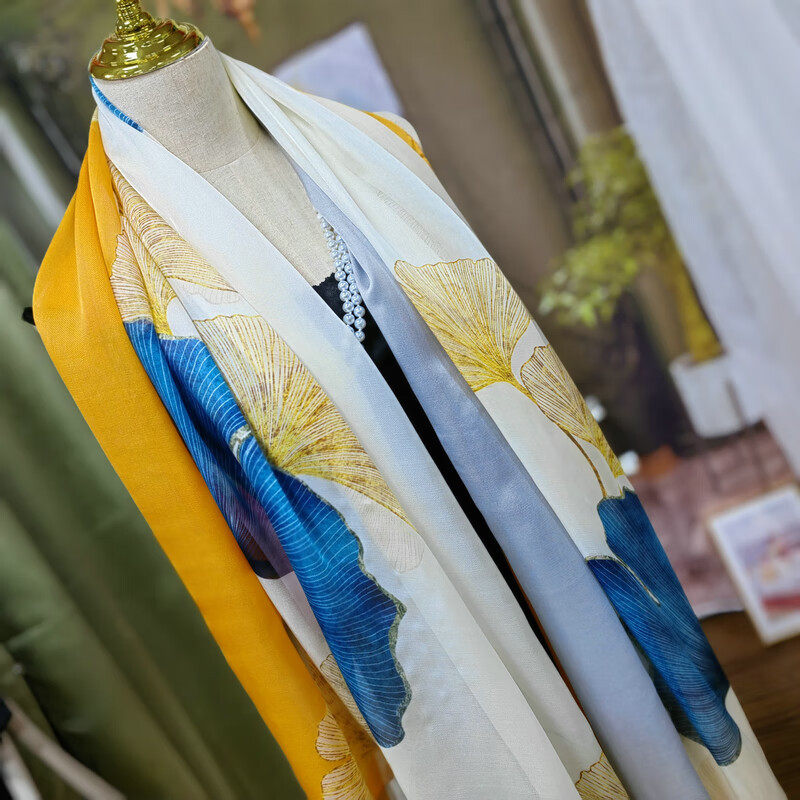 大促礼物 温柔秋季丛林丝巾真丝纱巾桑蚕丝围巾披肩礼盒装