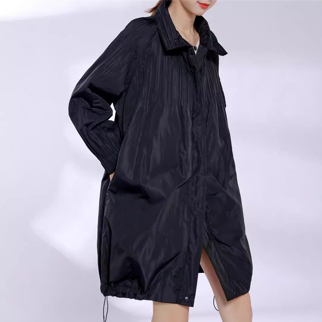 日系通勒褶皱棉服外套女宽松显瘦高级感时尚小个子休闲中长款棉衣