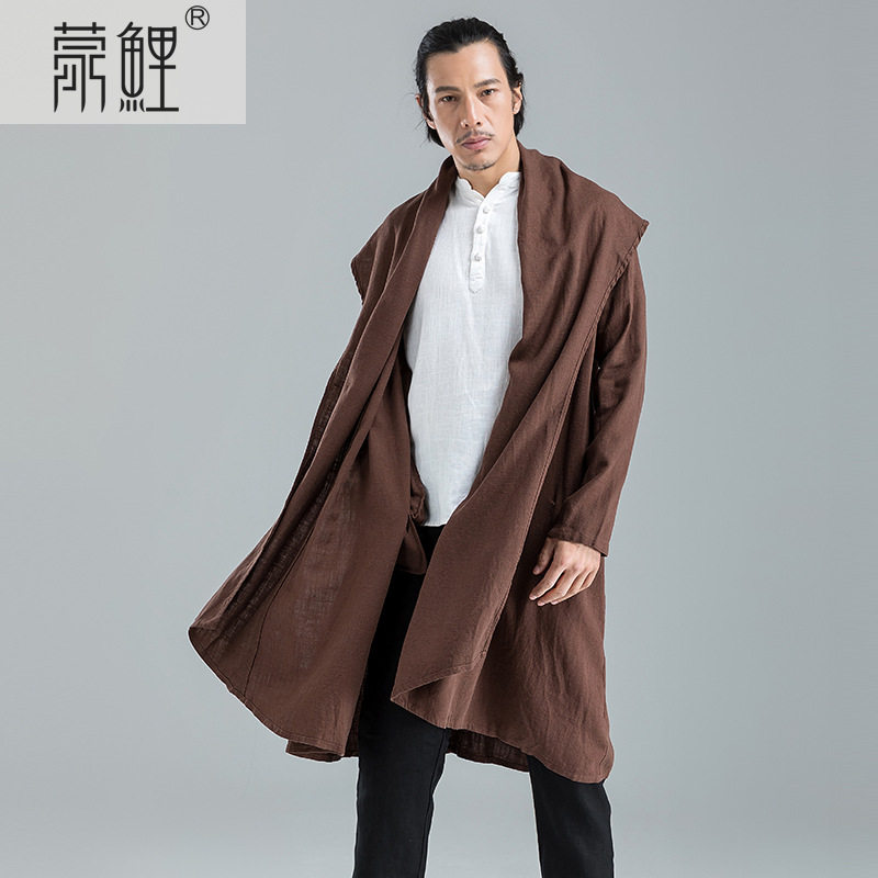 2025新款春秋禅修服居士服棉麻高级感唐装中国风男女同款风衣披风