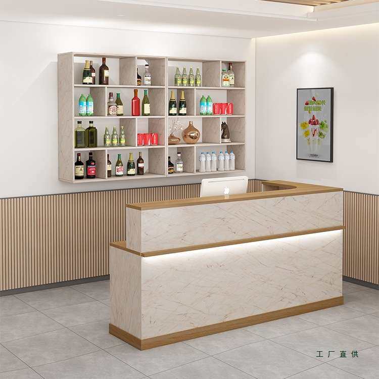 饭店吧台收银台酒柜一体前台店铺小型转角柜台商用餐厅餐饮接待台